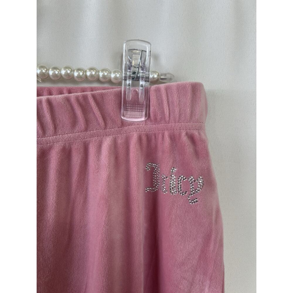 JUICY COUTURE 2 Pc Jogging Track Set Medium Top Pants Velour Rose Pink Bling NWT - Picture 14 of 16